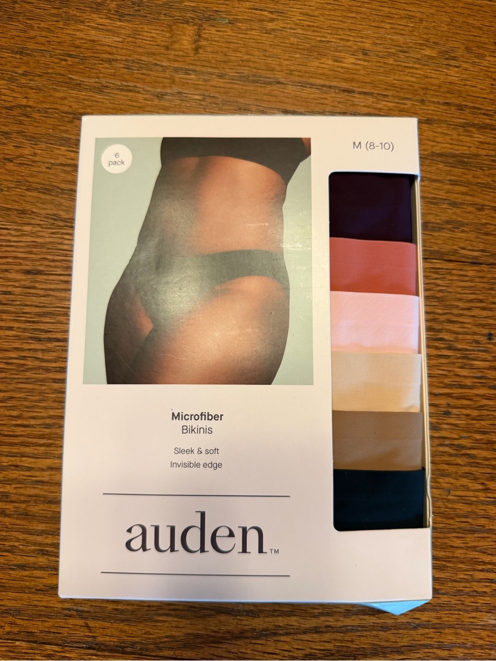 Auden Microfiber Bikini 6-Pack in Navy, Mauve, Pink, Cream, Tan & Black